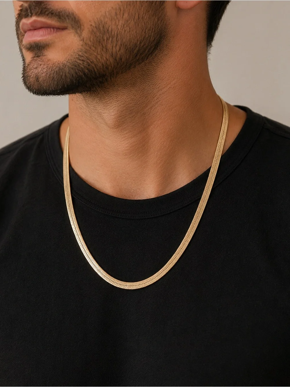 NWOT Express Gold-Tone Herringbone Snake Chain Necklace with Extender – Unisex